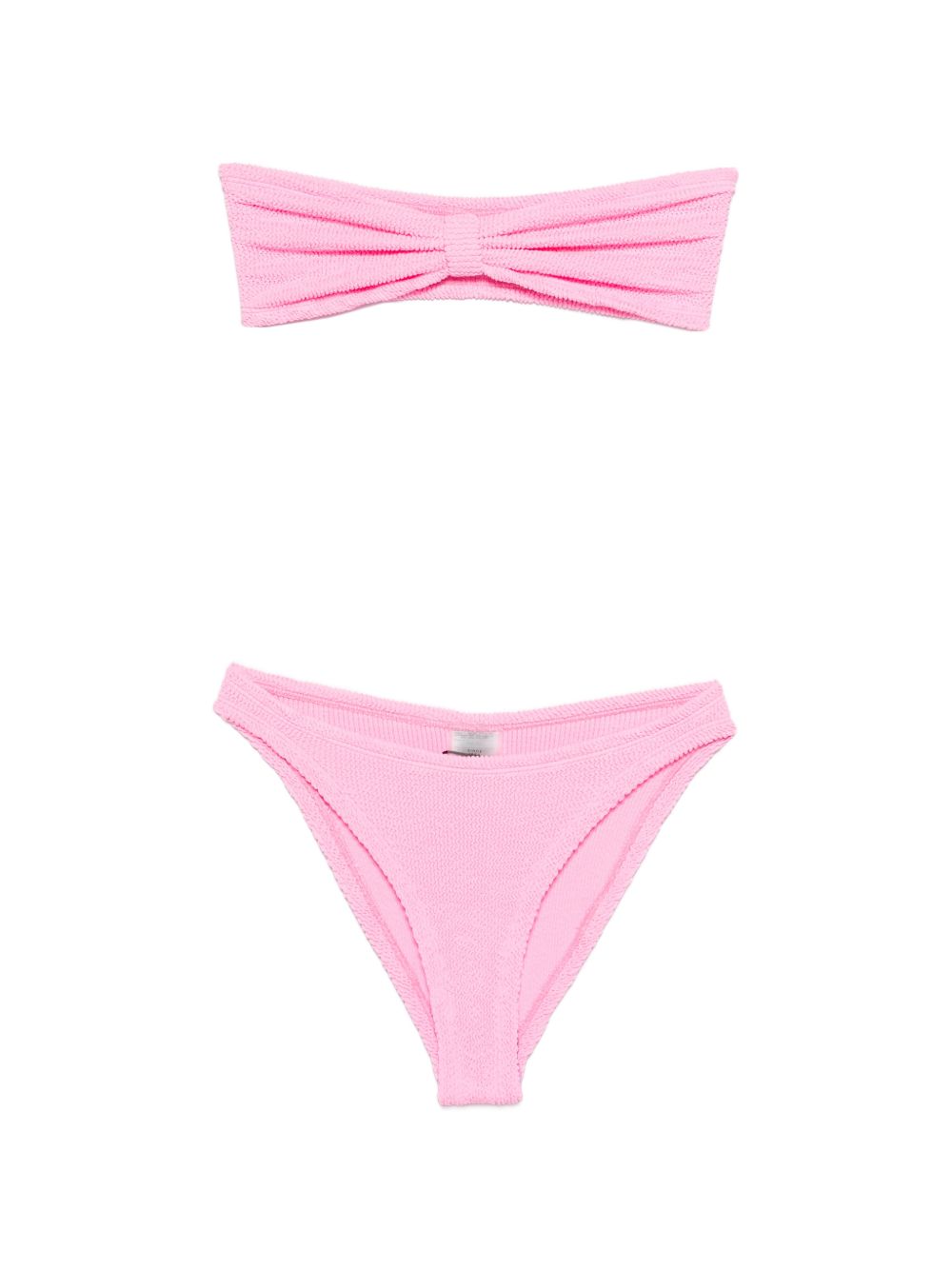 HUNZA Textured Knit Bikini Set — Pink