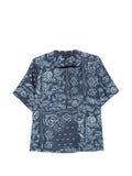 Emporio Armani Floral Print Cotton Shirt — Blue