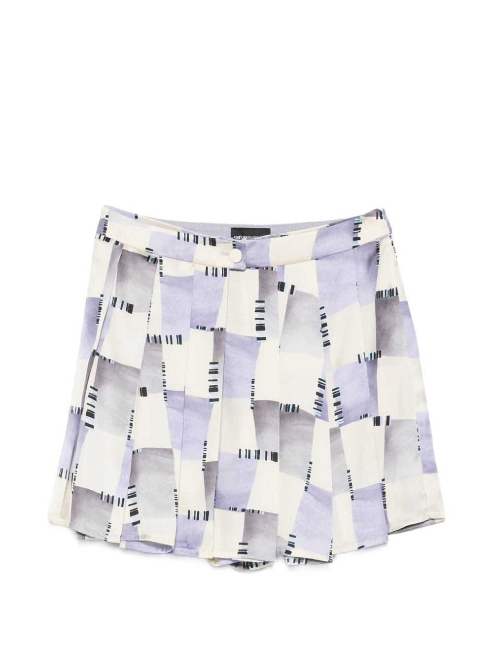 Emporio Armani Abstract Print Pleated Shorts — Purple
