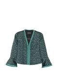 Emporio Armani Wave Pattern Textured Jacket — Black