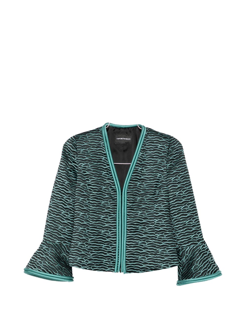 Emporio Armani Wave Pattern Textured Jacket — Black