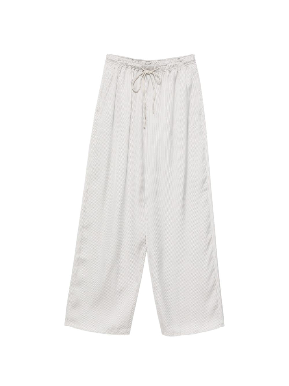 Emporio Armani Vertical-Striped Trousers — Beige