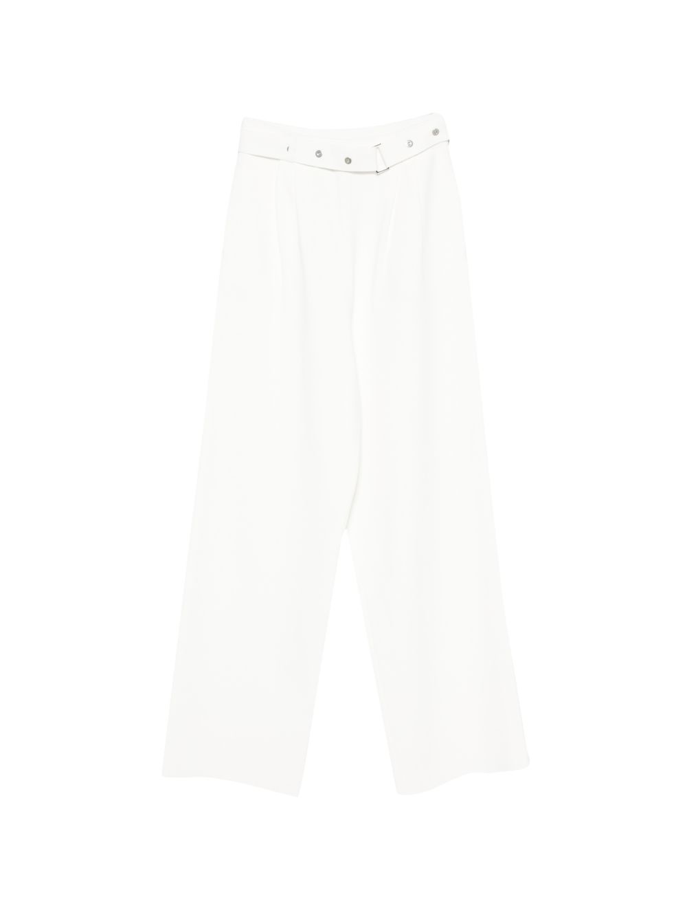 MRZ Wide-Leg Belted Trousers — White
