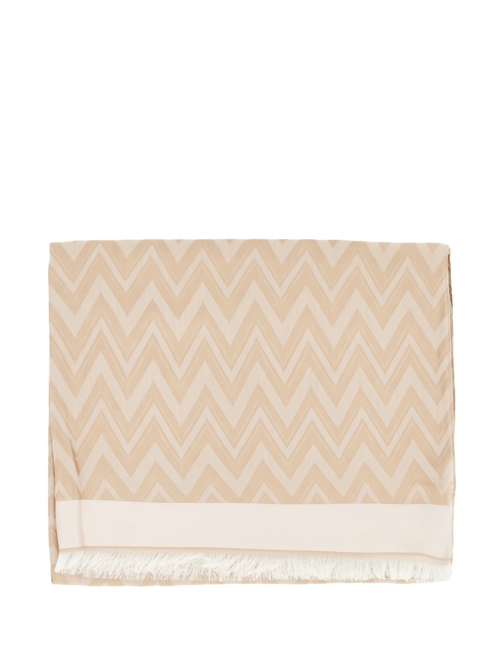 Emporio Armani Chevron-Pattern Scarf — Beige