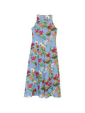 ARCHIVIO '67 Floral Print Cotton Dress — Blue
