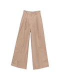 Balenciaga Pleated High-Waisted Cotton Trousers — Beige
