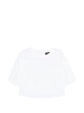 Emporio Armani Puff Sleeve Cotton Blouse — White
