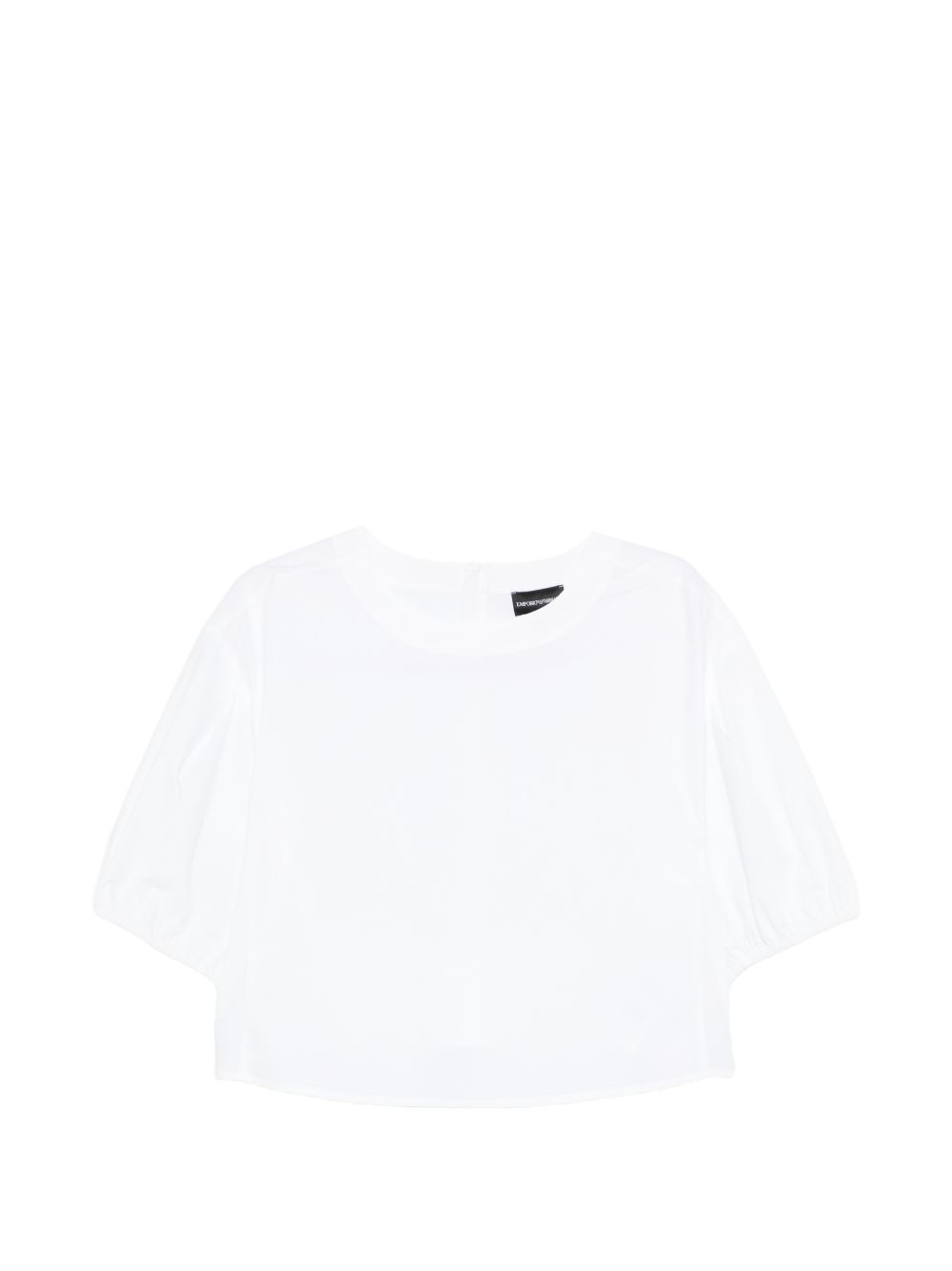 Emporio Armani Puff Sleeve Cotton Blouse — White