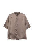 Emporio Armani Satin Band Collar Shirt — Taupe