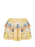 Zimmermann Tie-Dye Silk Shorts — Yellow