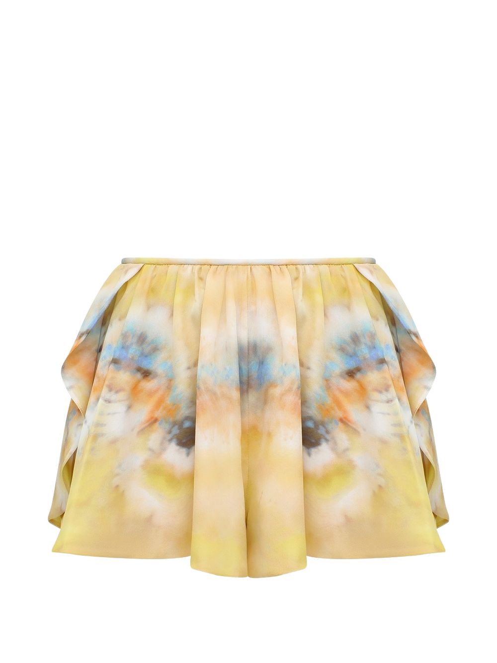 Zimmermann Tie-Dye Silk Shorts — Yellow