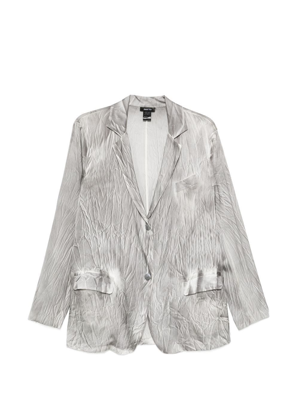 Avant Toi Crinkled Silk Blazer — grey