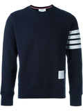 Thom Browne 4-Bar Striped Cotton Jersey Sweatshirt — Navy