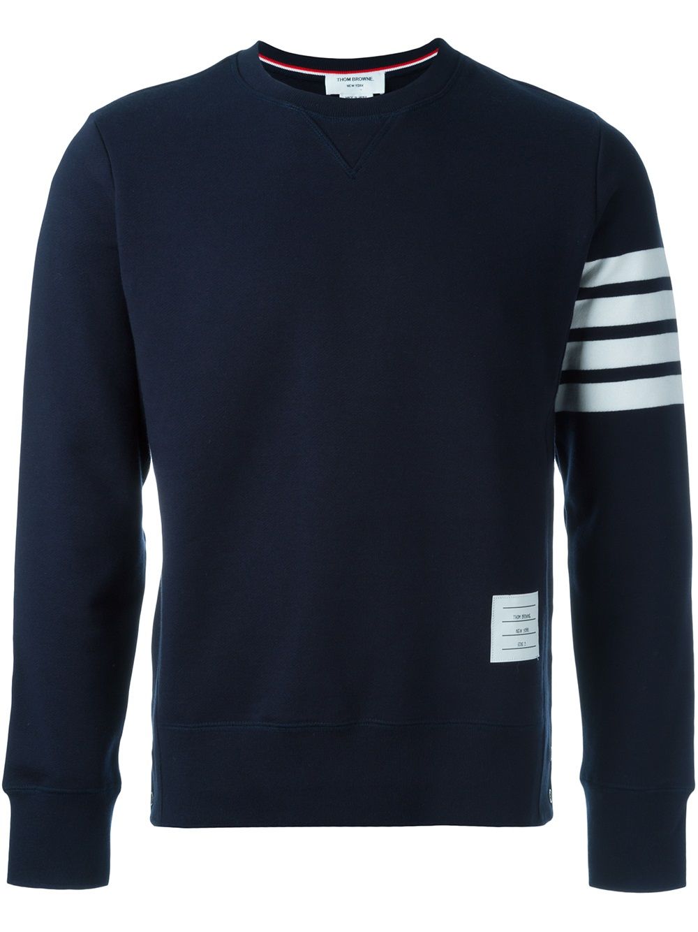Thom Browne 4-Bar Striped Cotton Jersey Sweatshirt — Navy