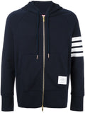 Thom Browne 4-Bar Stripe Cotton Hoodie — Navy