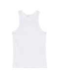 Closed Pointelle-Knit Cotton Tank Top — White