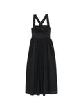 MATTEAU Sleeveless Cotton Midi Dress — Black