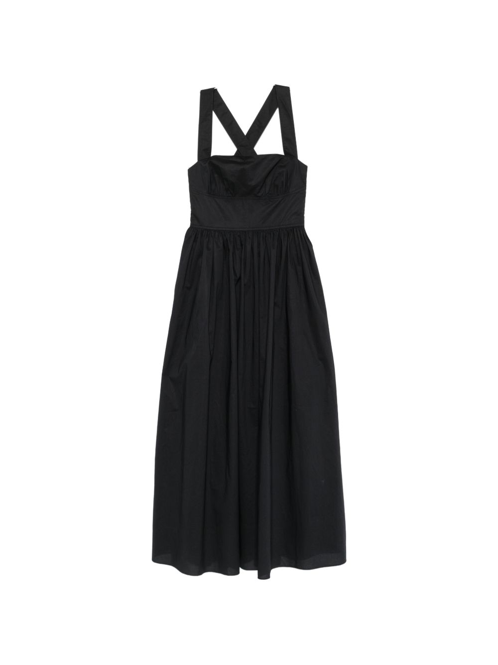 MATTEAU Sleeveless Cotton Midi Dress — Black