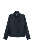 Giorgio Armani Cashmere-Silk Blend Blouson Jacket — Navy
