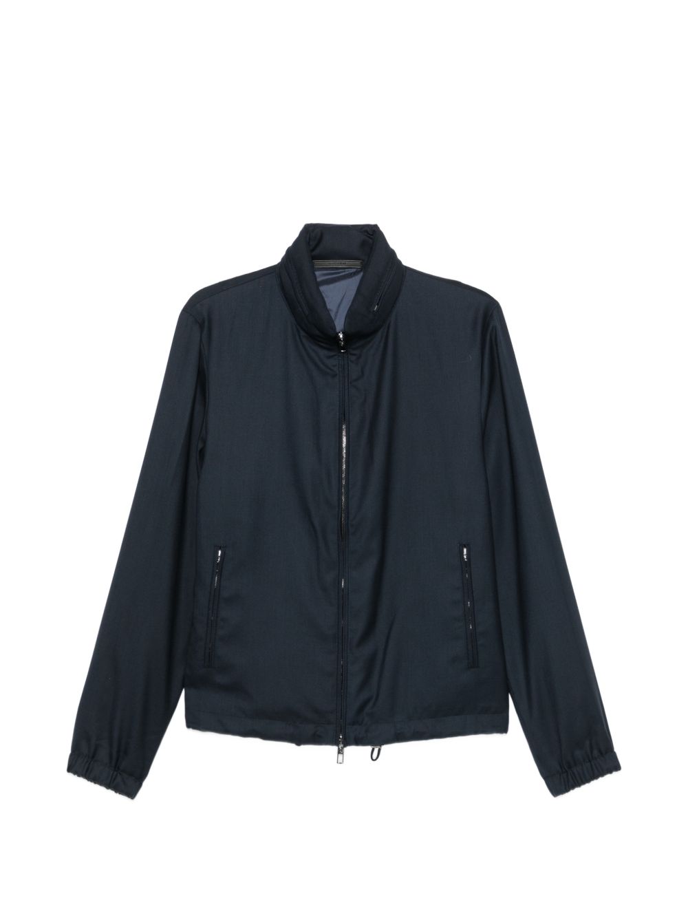 Giorgio Armani Cashmere-Silk Blend Blouson Jacket — Navy