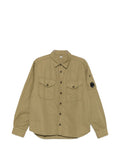 C.P. Company Cotton Linen Blend Shirt — Sage