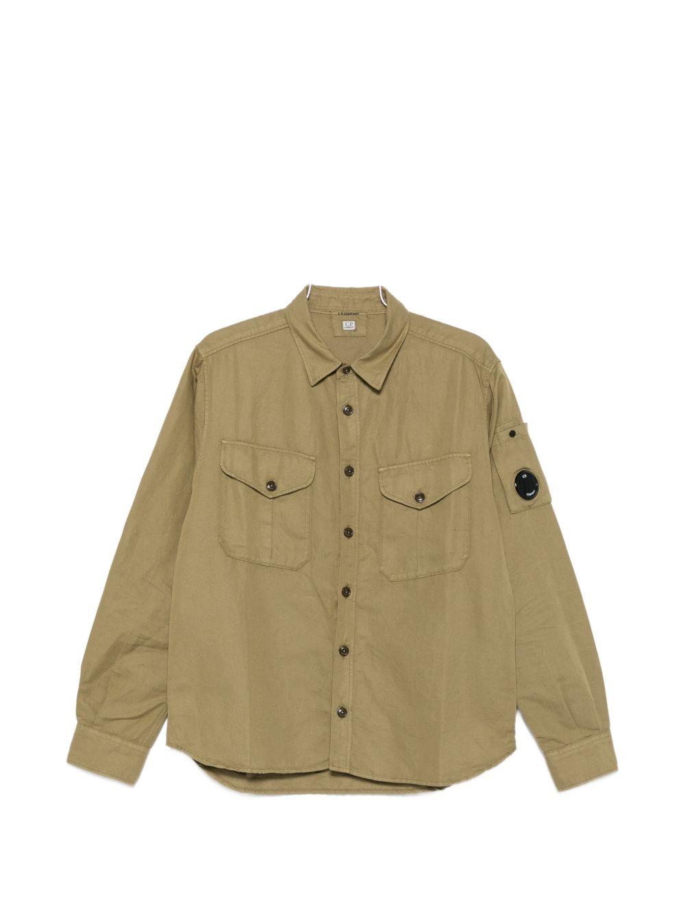 C.P. Company Cotton Linen Blend Shirt — Sage