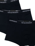 Emporio Armani Logo-Embroidered Boxer Briefs — Navy