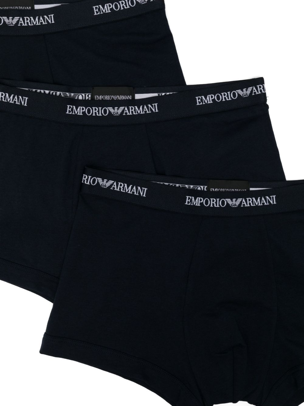 Emporio Armani Logo-Embroidered Boxer Briefs — Navy