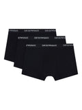 Emporio Armani Logo-Print Boxer Briefs — Black