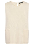 MIZUIRO Textured Cotton Knit Tank Top — Cream
