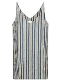 032C Striped Linen-Blend Tank Top — Grey