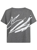 MOYURU Printed Cotton T-Shirt — Gray