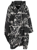 MOYURU Printed Abstract Blouson Coat — Black