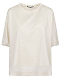 MIZUIRO Mesh-Panel Cotton T-shirt — Cream