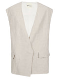 032C Linen Vest — Beige