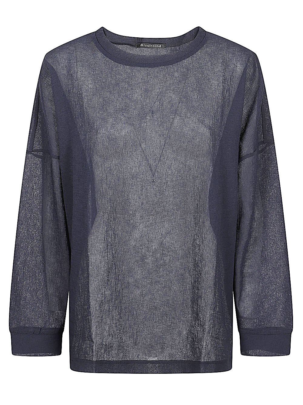 MIZUIRO Crew Neck Pullover Sweater — charcoal