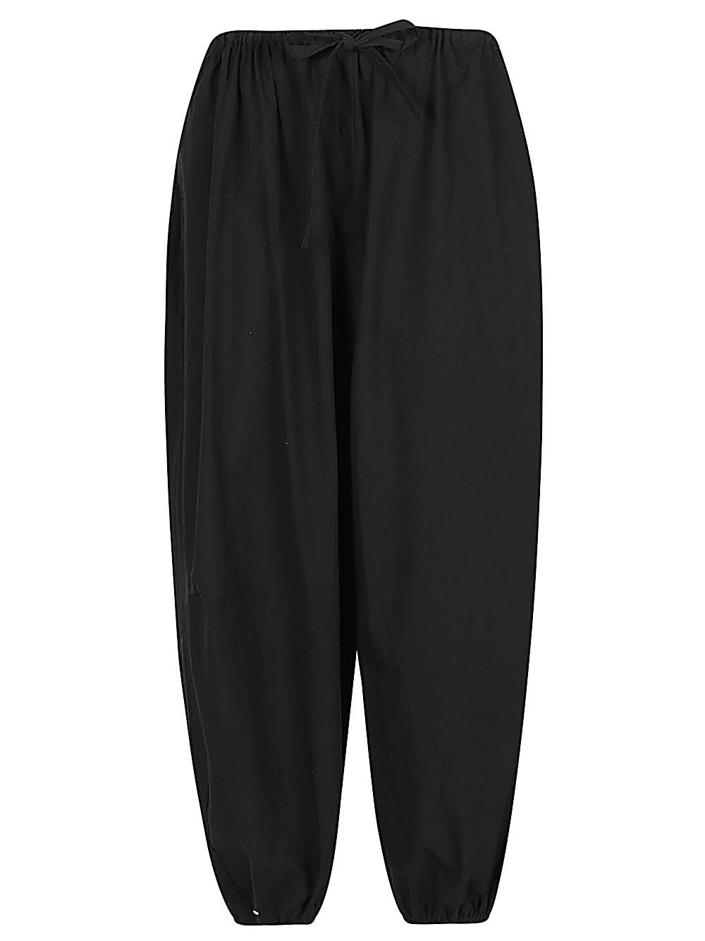 MIZUIRO Tapered Puffed Cotton Trousers — Black