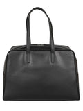 MIZUIRO Leather Boston Bag — Black