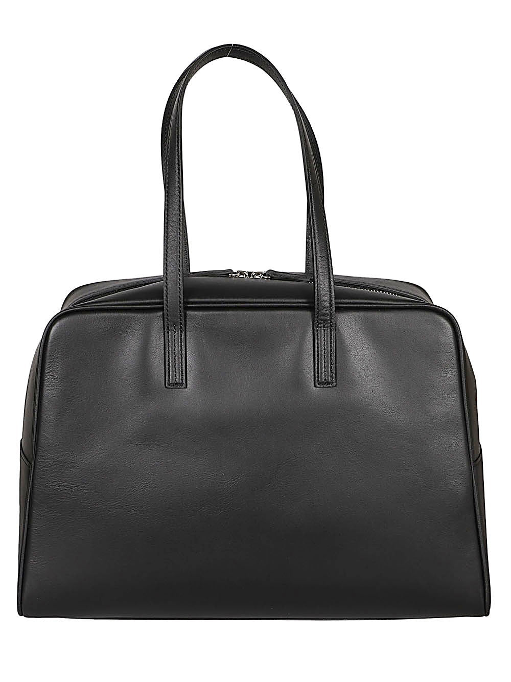 MIZUIRO Leather Boston Bag — Black