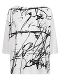 MOYURU Abstract Printed Cotton Sweater — White