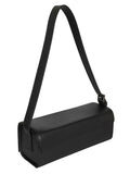 MIZUIRO Leather Rectangular Shoulder Bag — Black