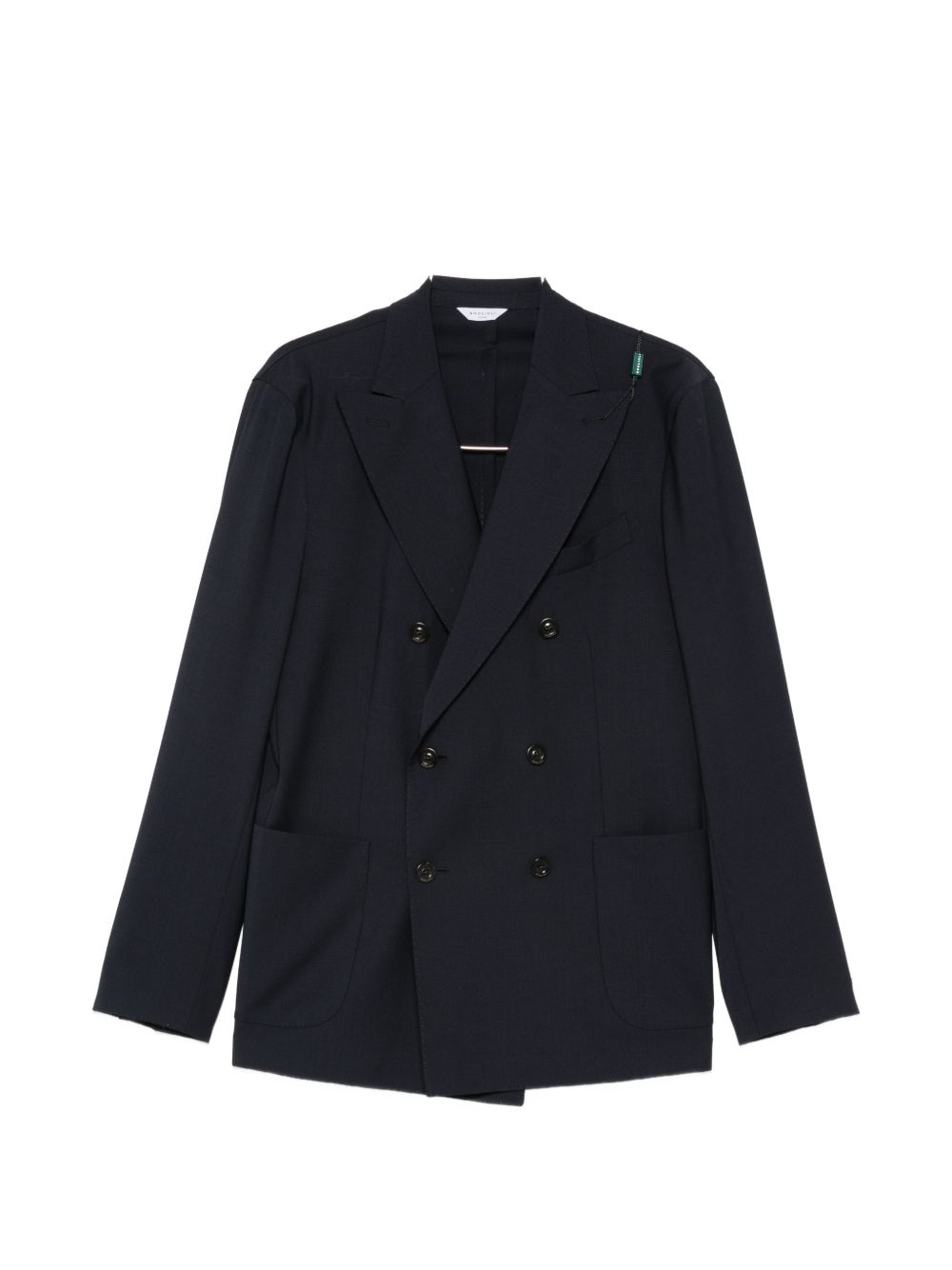 Boglioli Wool Blend Double-Breasted Suit — Navy