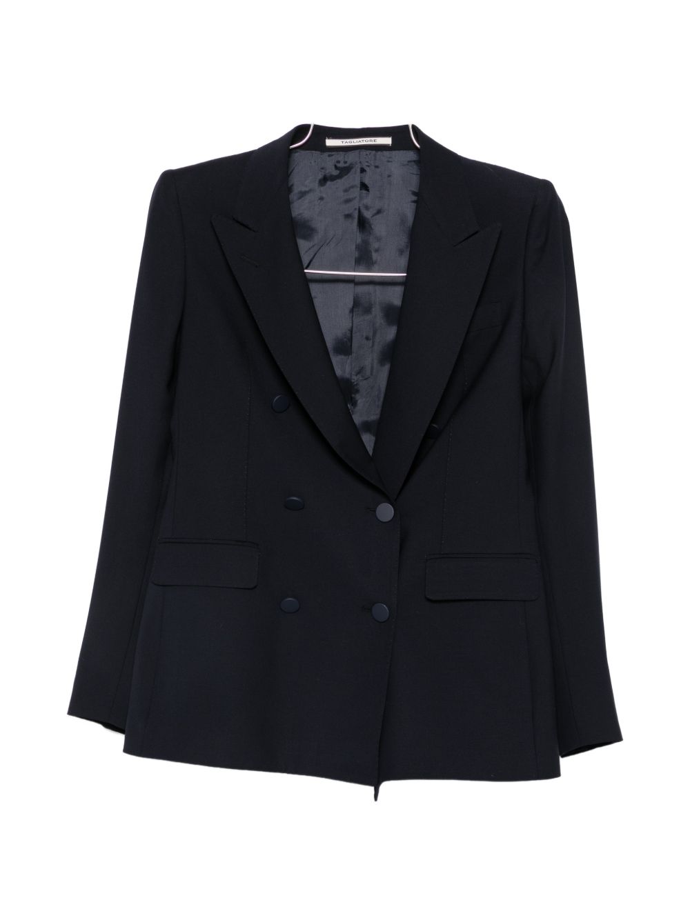 Tagliatore Double-Breasted Wool Blazer — Black