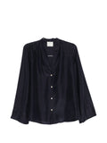 Forte Forte Silk Satin Shirt — Navy
