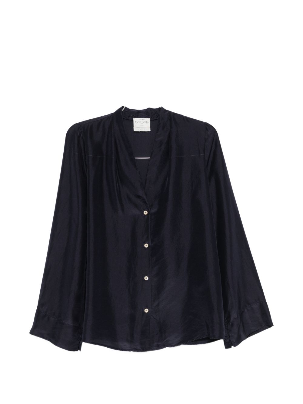 Forte Forte Silk Satin Shirt — Navy