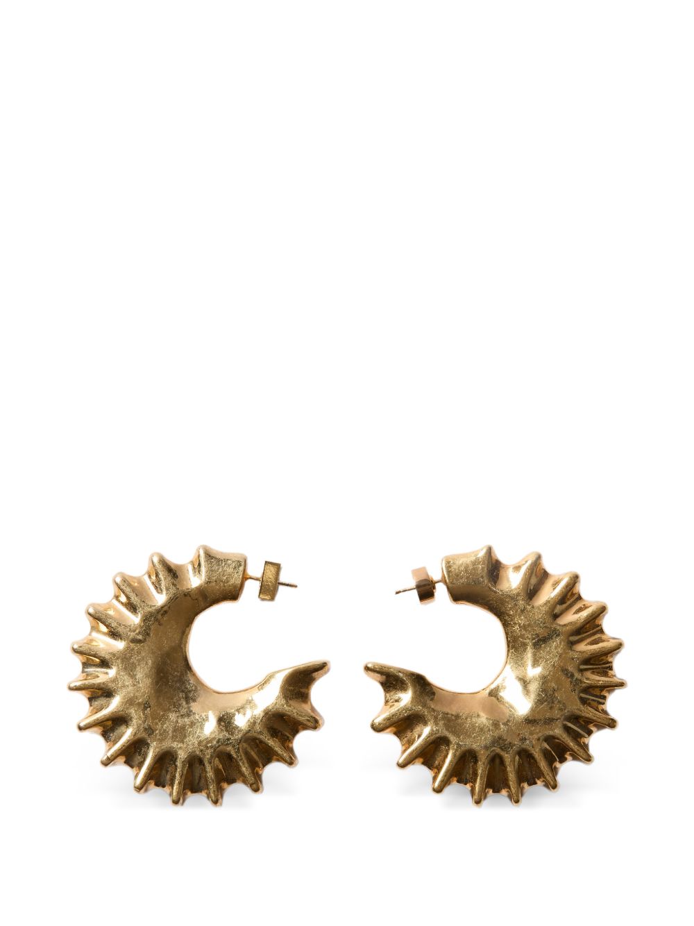 JACQUEMUS RESORT Spiked Crescent Earrings — Gold