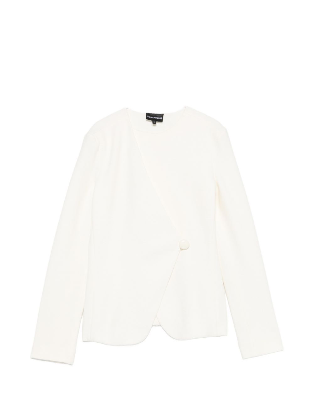 Emporio Armani Asymmetric Cotton Blazer — White