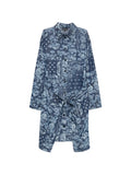 Emporio Armani Bandana-Print Cotton Dress — Navy