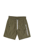 Emporio Armani Crinkled Nylon Shorts — Military Green