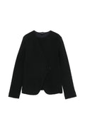Emporio Armani Asymmetric Cotton Blazer — Black